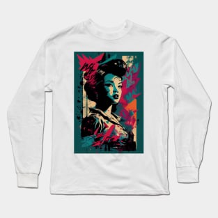 Vintage woman in pop-art style Long Sleeve T-Shirt